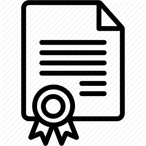 Certificate, Certified, Diploma, Licence, Patent Icon