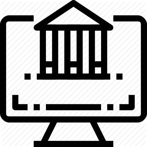 Bank, Banking, Building, Computer, Online, Payment, Shopping Icon