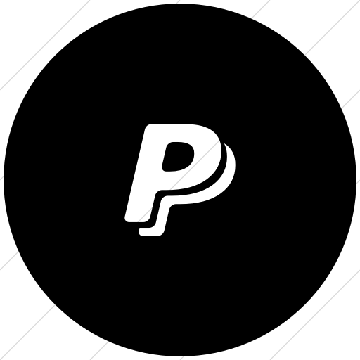 Flat Circle White On Black Foundation Paypal Icon