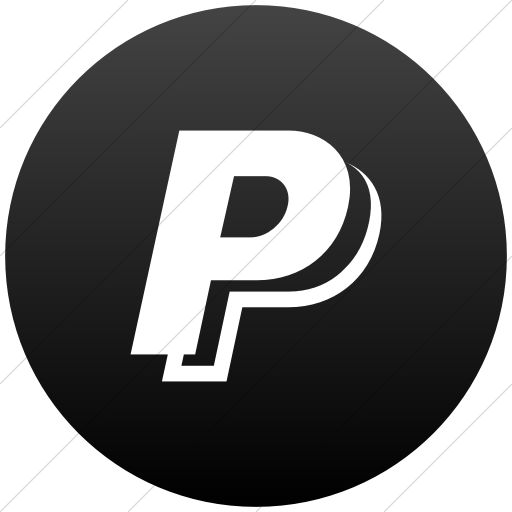 Flat Circle White On Black Gradient Social Media Paypal