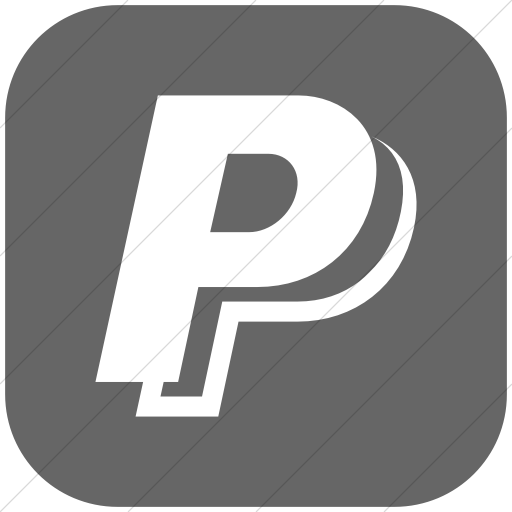 Flat Rounded Square White On Gray Social Media Paypal Icon