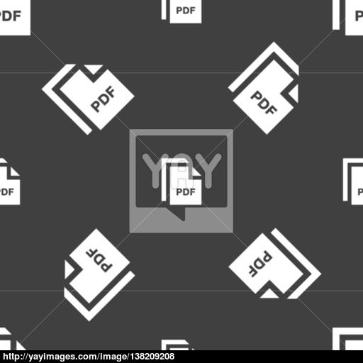 Pdf Icon Sign Seamless Pattern On A Gray Background Vector