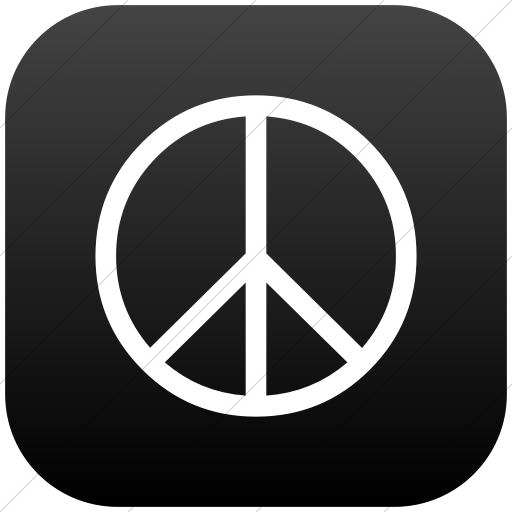 Flat Rounded Square White On Black Gradient Classica