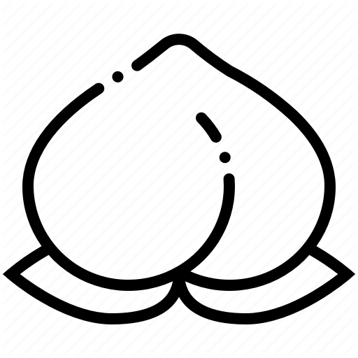 Chinese, Fruit, Outline, Peach Icon