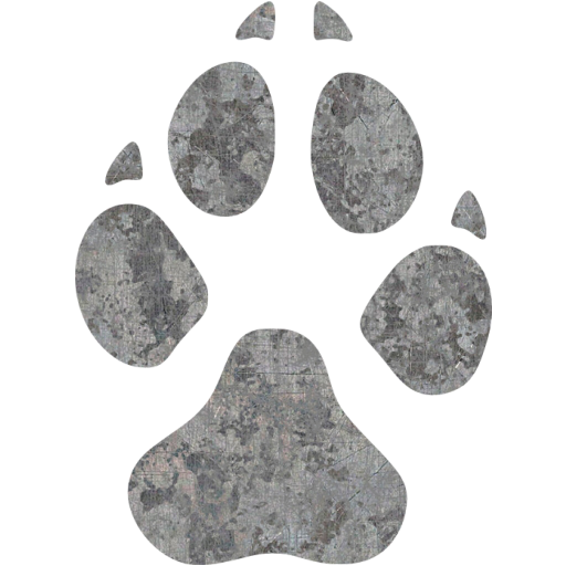 Eroded Metal Footprints Dog Icon
