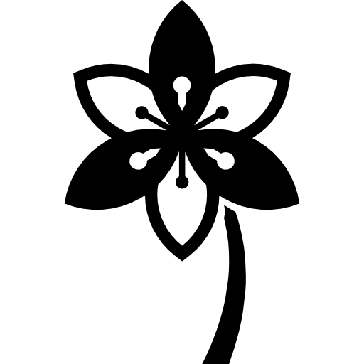 Flower With Colored Petals And Stem Icons Free Download