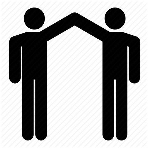 Hand Holding, High Five, Men, People, Person, Stick Figure Icon