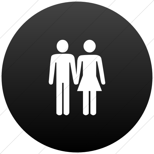 Classica Man And Woman Holding Hands Icon Style Flat Circle