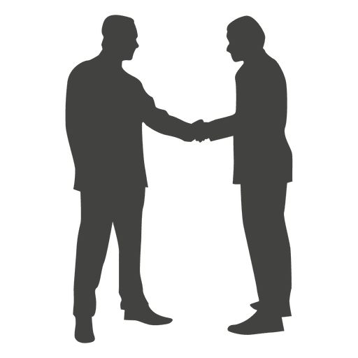 Two Businessmen Shaking Hands Silhouette