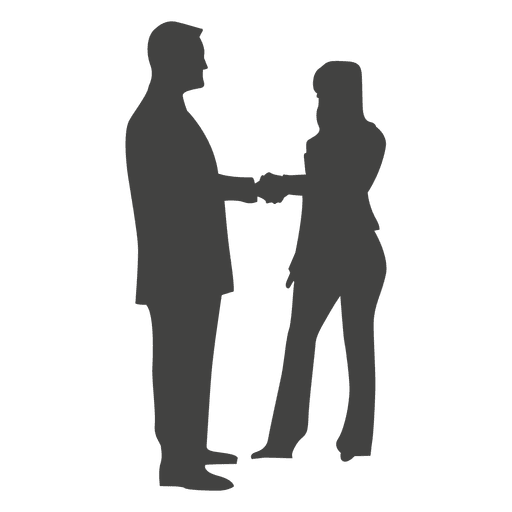 Businessman And Woman Shaking Hands