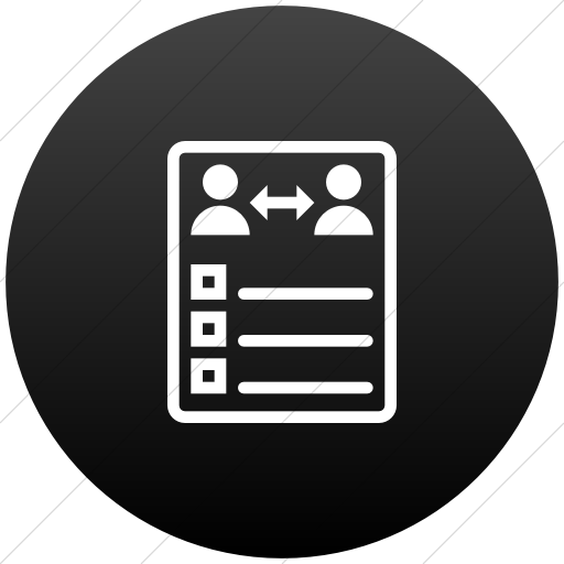 Flat Circle White On Black Gradient Iconathon Peer