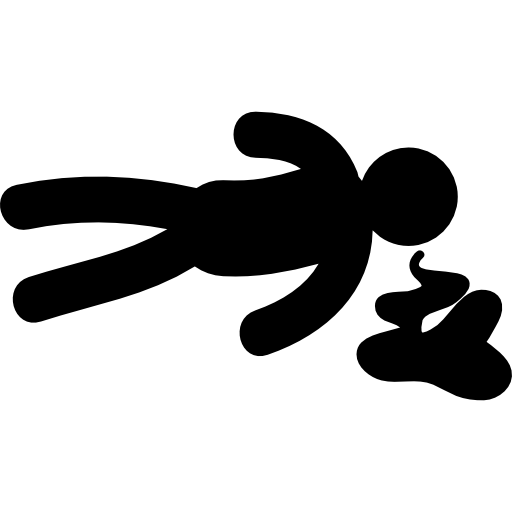 Nasty Lying Person Silhouette On Floor