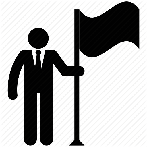 Businessman, Businessman Silhouette, Man With Flag Icon