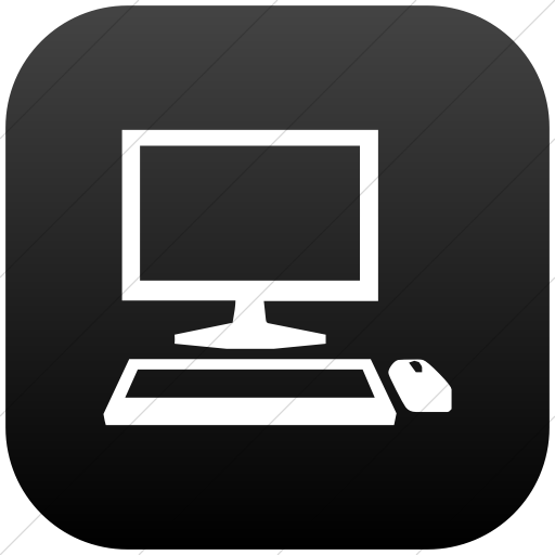 Flat Rounded Square White On Black Gradient Classica