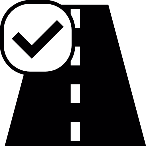 Approve Signal On A Route In Perspective Icons Free Download