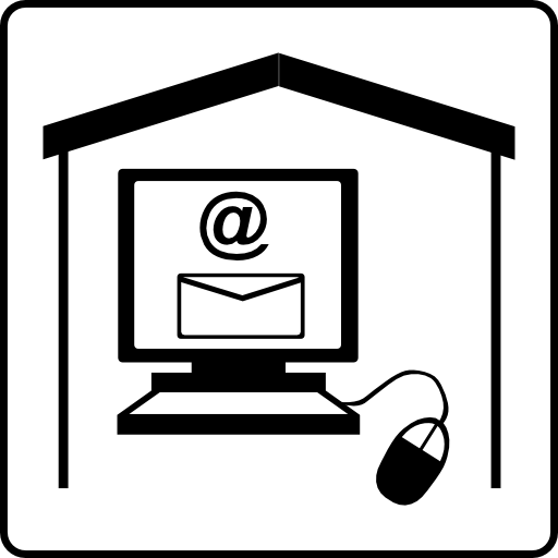 Hotel Icon Has Email In Room Clipart