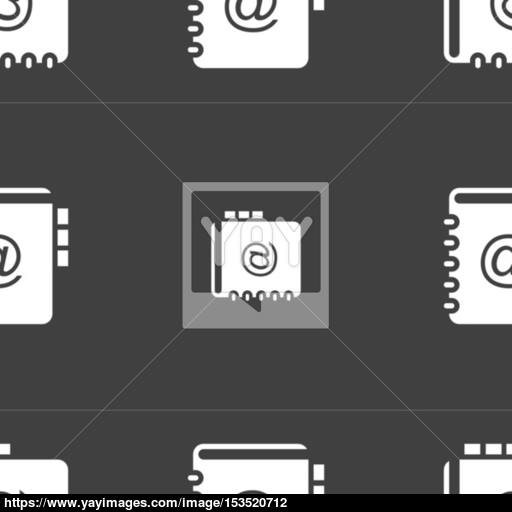 Notebook, Address, Phone Book Icon Sign Seamless Pattern