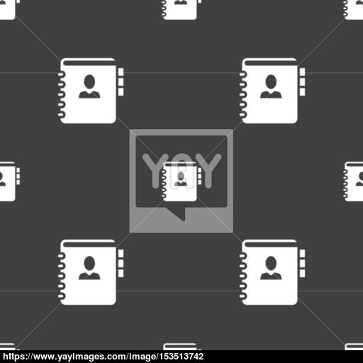 Notebook, Address, Phone Book Icon Sign Seamless Pattern