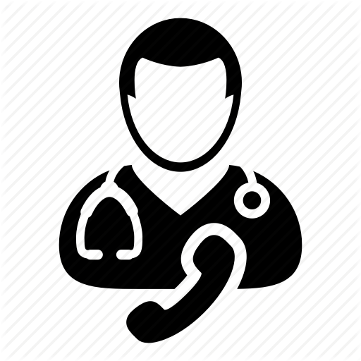 Doctor, Phone, Service Icon