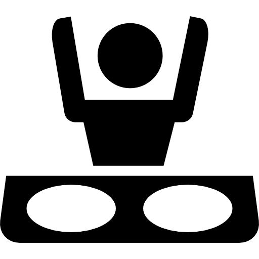 Disc Jockey On His Booth Cartoon Variant Icons Free Download