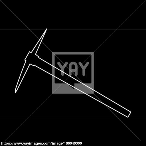 Pickaxe White Color Path Icon Vector