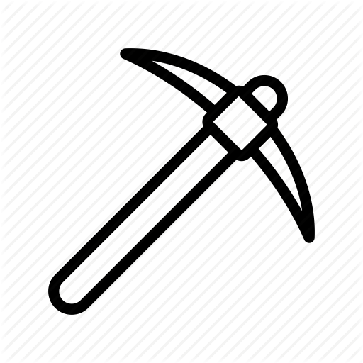Bitcoin Mining, Cryptocurrency, Gold, Pickaxe Icon