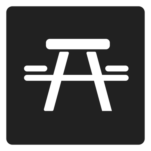 Picnic Table And Chair Square Icon