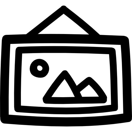 Picture Hanging In A Frame Hand Drawn Symbol Icons Free Download