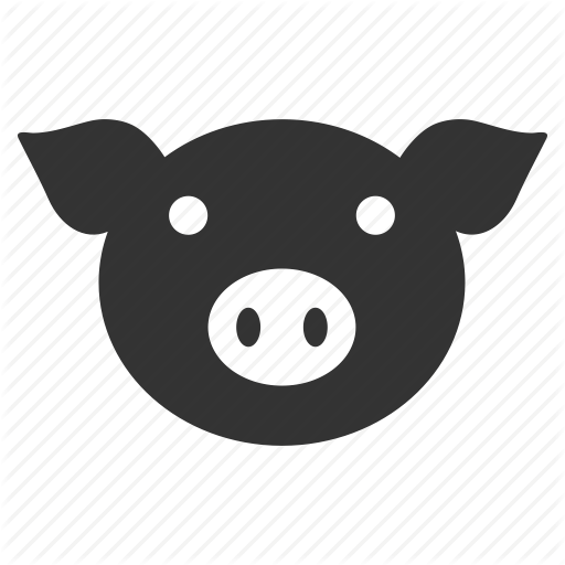 Hog, Pig Head, Piggy, Pork, Snout, Sow, Swine Icon