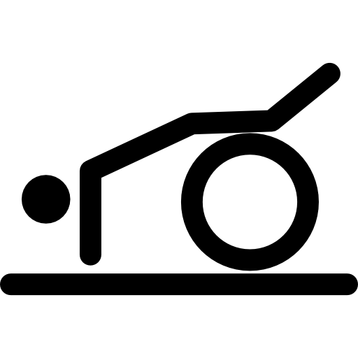 Gymnast Practicing Pilates On A Big Ball Icons Free Download