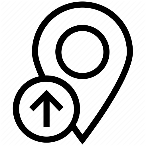 Gps, Location, Location Pin, Map Pin, Navigation, Pin, Up Arrow Icon