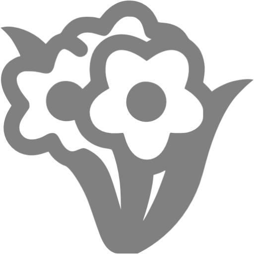 Gray Bunch Flowers Icon