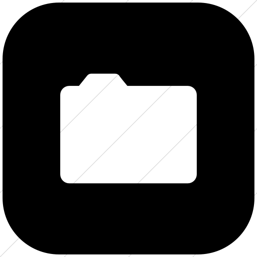 Flat Rounded Square White On Black Foundation Folder Icon