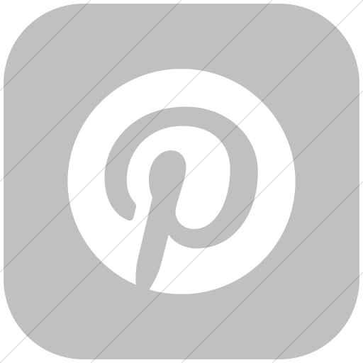 Flat Rounded Square White On Silver Social Media
