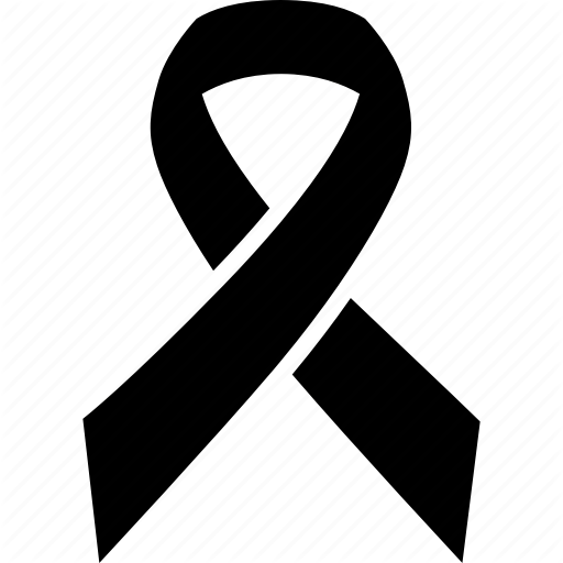 Black, Breast, Cancer, Grief, Mourning, Remembrance, Ribbon Icon
