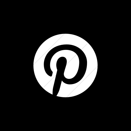 Flat Square White On Black Social Media Icon