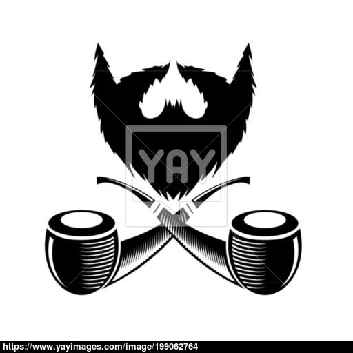 Retro Wooden Smoking Pipe Icon Vector