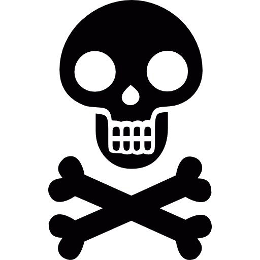 Skull, Bones, Flag, Pirate Icon