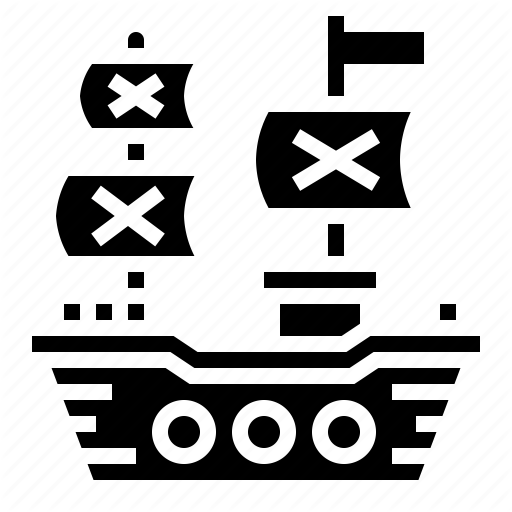 Frigate, Pirate, Ship, Shipping, Transport Icon