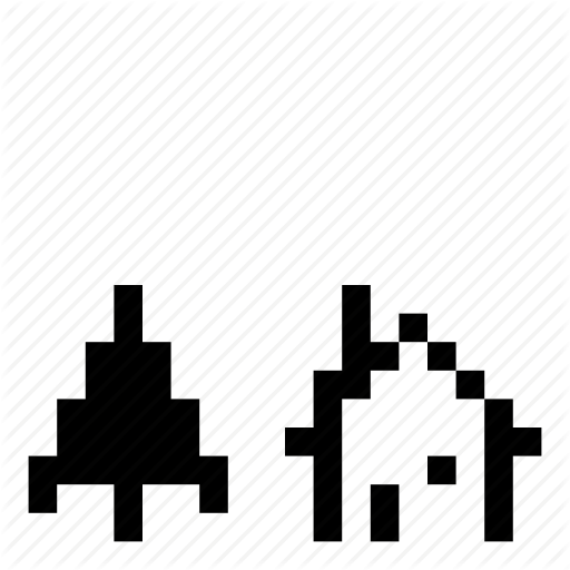 Game, House, Pine, Pixelated, Pixels, Tree Icon