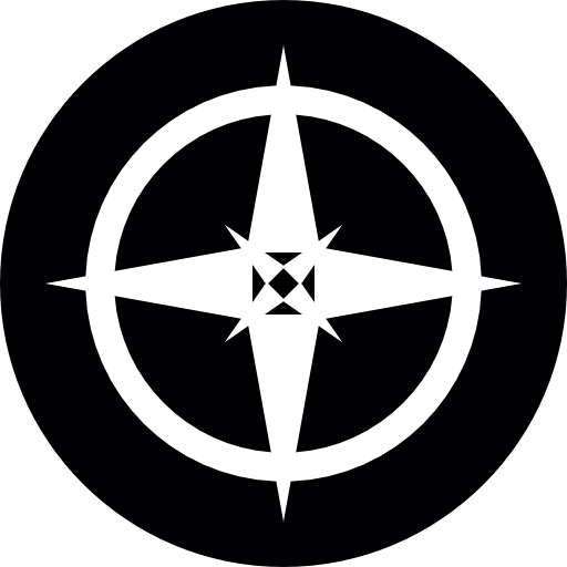 Four Pointed Star On A Round Shield Icons Free Download