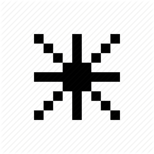 Pixels, Snowflake, Star Icon