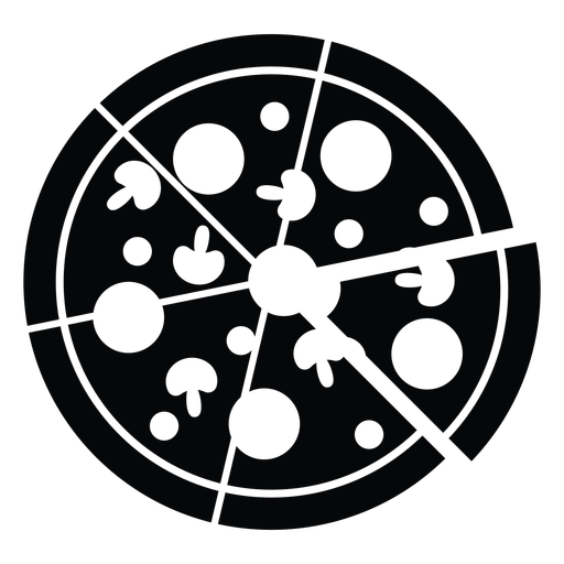 Black And White Pizza Icon