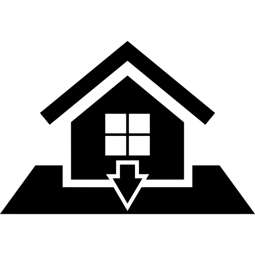 House With Down Arrow Icons Free Download