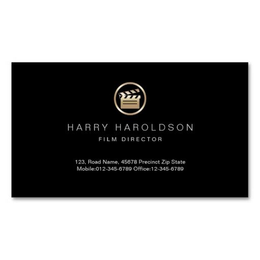 Gold Clapperboard Icon Film Director Visual Arts Business Card