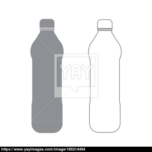 Water Plastic Bottle The Grey Set Icon Vector