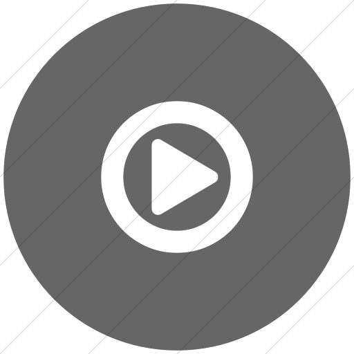 Flat Circle White On Gray Bootstrap Font Awesome Play