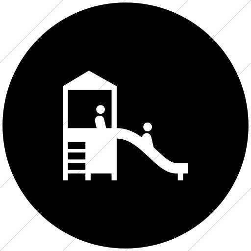 Flat Circle White On Black Iconathon Playground Icon