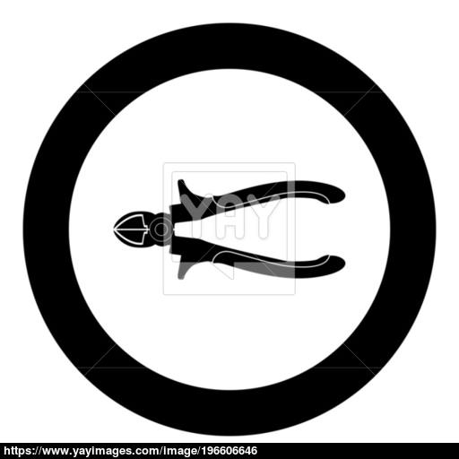 Cutter Black Icon In Circle Vector Illustration Isolated Vector