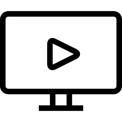 Multimedia Play Button Symbol On Monitor Screen